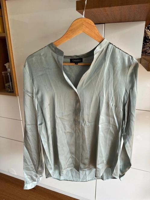 Caroll Paris 100% zijden blouse mint groen maat S / M, Kleding | Dames, Blouses en Tunieken, Zo goed als nieuw, Maat 38/40 (M)