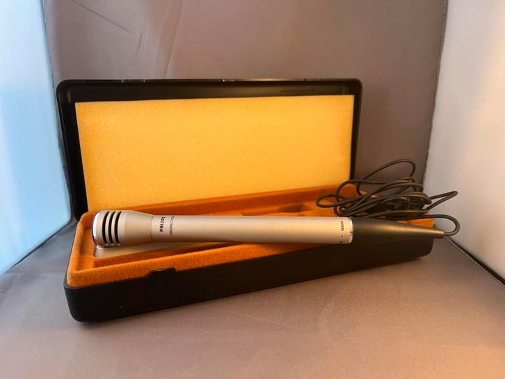 Philips N8501 Microfoon - Vintage met Doos, Muziek en Instrumenten, Microfoons, Gebruikt, Overige typen, Ophalen of Verzenden