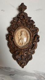 Houtsnijwerk / wijwatervat, Antiek en Kunst, Ophalen of Verzenden
