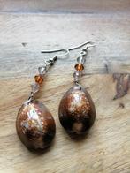 Nieuwe zelfgemaakte schelpenoorbellen bruin, Sieraden, Tassen en Uiterlijk, Oorbellen, Overige materialen, Hangers, Bruin, Nieuw