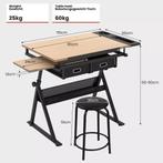 Tekentafel met kruk werktafel met 2 werkbladen computertafel, Nordring 70 Garau, Info@f-cp.nl, Nieuw, Ophalen of Verzenden