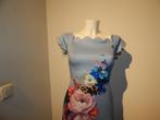 Ted Baker blauwe jurk golvende afwerking bloemen Plaatje, Zo goed als nieuw, Maat 36 (S), Ted Baker, Onder de knie