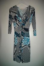 Te koop: Jurk Miss Etam, maat M, blauw, wit en zwart, Maat 38/40 (M), Blauw, Ophalen of Verzenden, Zo goed als nieuw