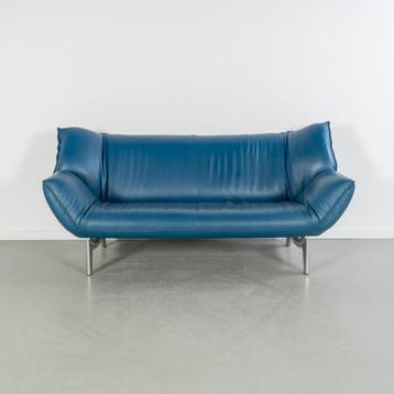 1x Leolux Tango 3-zits/223cm Bank Turquoise Leer - Gepolijst beschikbaar voor biedingen