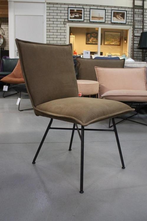 Luxe eetkamerstoel SANNE Jess Design metaal & leer, Huis en Inrichting, Stoelen, Zo goed als nieuw, Eén, Leer, Metaal, Ophalen