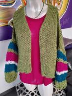 Nieuw handgebreid oversized vest model Bernadette, Ophalen of Verzenden, Nieuw, Groen