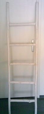 Robuuste decoratieve wit houten ladder/ rek, Huis en Inrichting, Ophalen, Gebruikt
