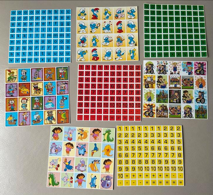 8 vel Stammetjes Beloningsstickers - vintage Smurfen Dora, Hobby en Vrije tijd, Stickers en Plaatjes, Nieuw, Meerdere stickers