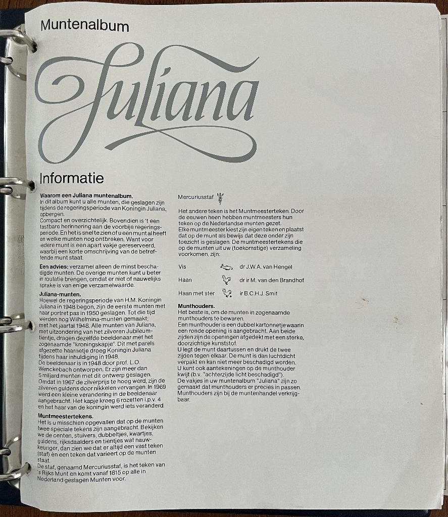 Muntenverzameling - Juliana Map, Postzegels en Munten, Ophalen of Verzenden, Koningin Juliana, Setje