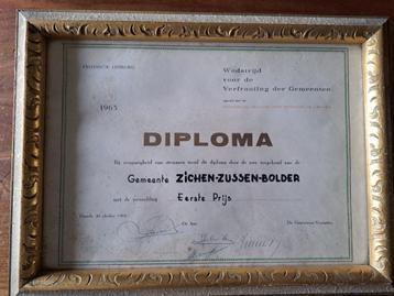 Zichen Zussen Bolder, Limburg, diploma 1963, 1ste prijs  beschikbaar voor biedingen