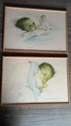 Vintage Schilderijen Baby - Bessie Peace Gutmann 2 stuks, Ophalen of Verzenden