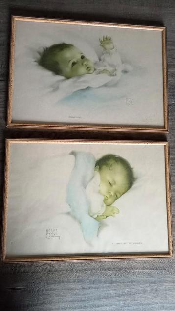 Vintage Schilderijen Baby - Bessie Peace Gutmann 2 stuks beschikbaar voor biedingen