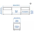 IKEA Besta TV-meubel Wit, Ophalen, Kunststof, Gebruikt, 150 tot 200 cm