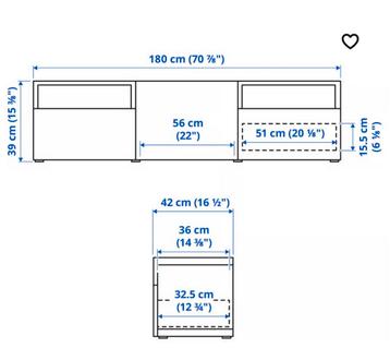 IKEA Besta TV-meubel Wit - afbeelding 1