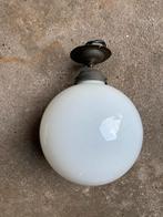 Opaline glazen bol hanglamp , jaren 50