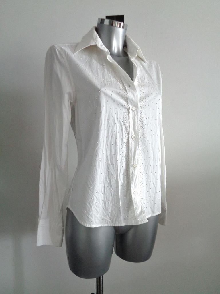 Sportmax - Max Mara blouse met parels, maat 38, Maat 38/40 (M), Verzenden, Wit, Max Mara