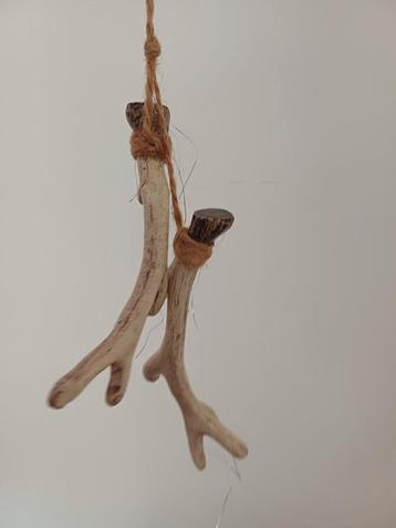 4 Brocante Kerstboom Hangers gewei geweitje hertjes beschikbaar voor biedingen
