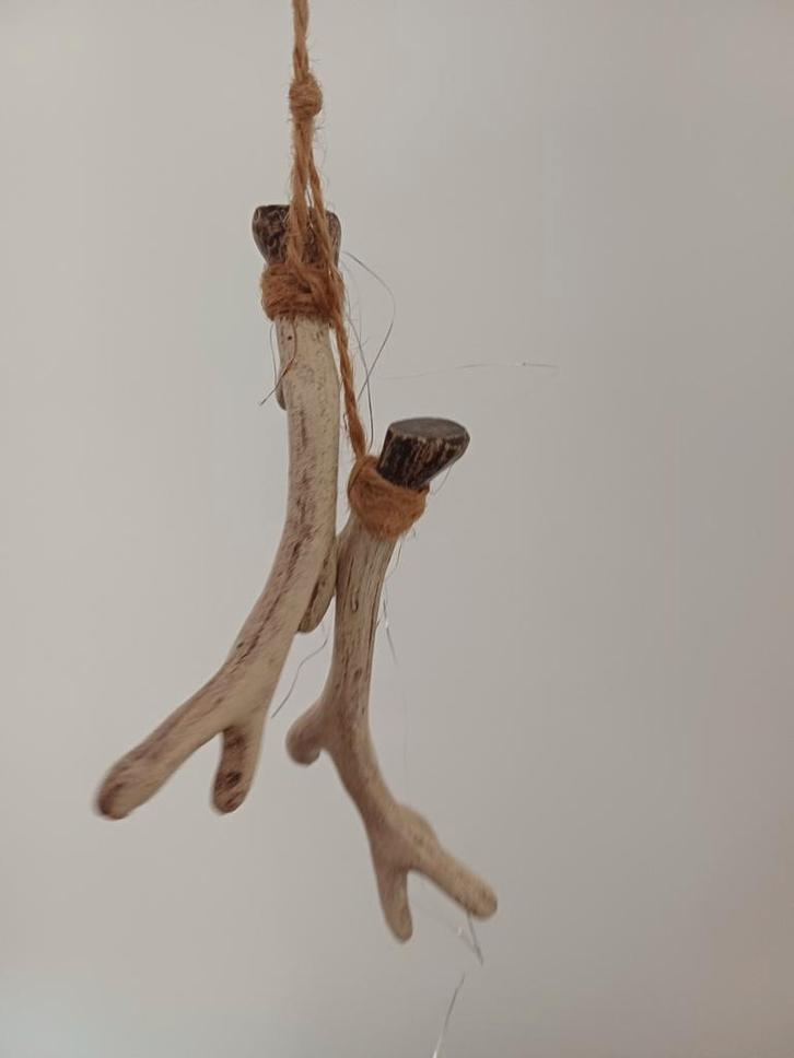 4 Brocante Kerstboom Hangers gewei geweitje hertjes, Diversen, Kerst, Zo goed als nieuw, Ophalen of Verzenden