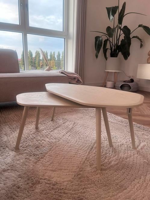 Bijzettafel Woood - Davina, Huis en Inrichting, Tafels | Salontafels, Zo goed als nieuw, Minder dan 50 cm, 50 tot 100 cm, Rond