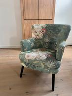 Fauteuil groen met bloemenmotief, Huis en Inrichting, Fauteuils, Ophalen, Gebruikt, 75 tot 100 cm, Stof