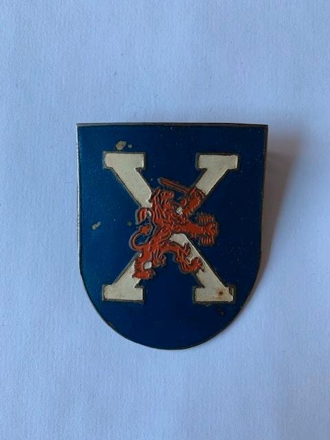 X-Brigade embleem, Verzamelen, Militaria | Algemeen, Landmacht, Embleem of Badge, Nederland, Ophalen of Verzenden
