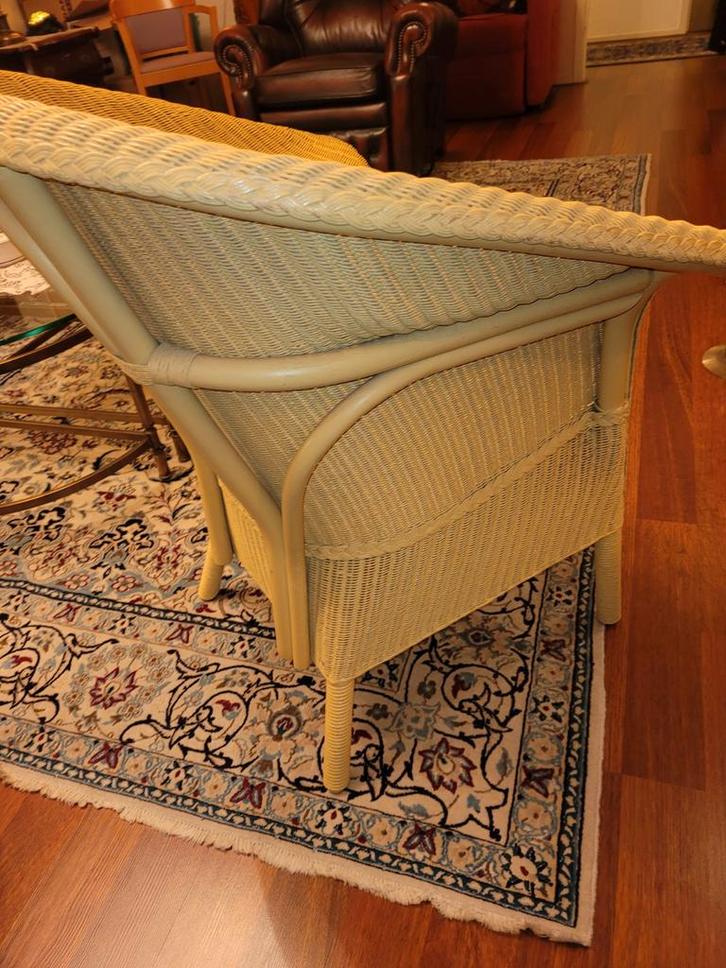 Gele Lloyd Loom stoel, Huis en Inrichting, Fauteuils, Gebruikt, Riet of Rotan, Minder dan 50 cm, Minder dan 75 cm, Ophalen