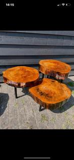 Boomstamtafel salontafel bijzettafel, Huis en Inrichting, Ophalen, 50 tot 100 cm, Zo goed als nieuw, Minder dan 50 cm