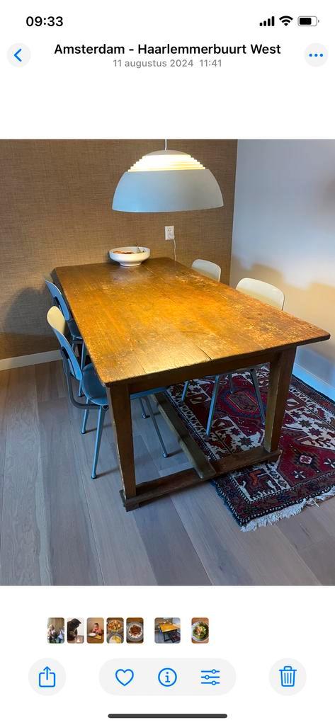 Robuuste Bourgondische Tafel - 1x2 meter, Huis en Inrichting, Tafels | Eettafels, Gebruikt, 100 tot 150 cm, 150 tot 200 cm, Vijf personen of meer