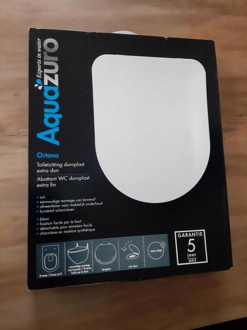 Aquazuro toiletzitting Ortona D-vorm duuroplast Wit, Doe-het-zelf en Verbouw, Sanitair, Nieuw, Toilet, Ophalen of Verzenden