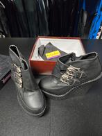 Demonia Creeper Monkstrap Wedge Enkellaarsjes, Zwart, Lage of Enkellaarzen, Nieuw, Ophalen of Verzenden