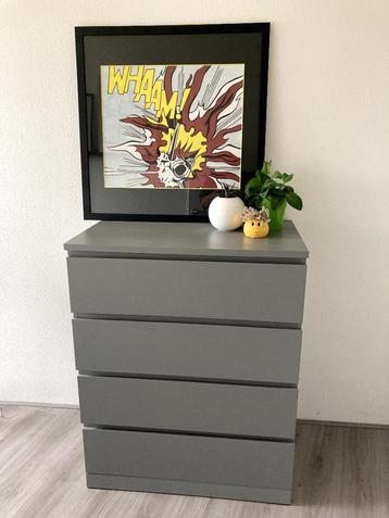 Ikea MALM ladenkast, grijs, 4 lades beschikbaar voor biedingen