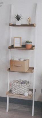Wandrek-ladder wit met hout, Huis en Inrichting, Ophalen, Zo goed als nieuw