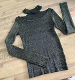 Zgan Mooie top antraciet goud chocker hals , mt S 36, Kleding | Dames, Tops, Ophalen of Verzenden, Zo goed als nieuw, Lange mouw