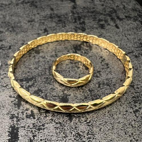18 karaat gouden armband met ring nieuw, Sieraden, Tassen en Uiterlijk, Armbanden, Ophalen of Verzenden