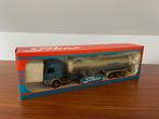 Tekno Scania 143 met tankoplegger 1:50, Hobby en Vrije tijd, Modelauto's | 1:50, Ophalen of Verzenden, Zo goed als nieuw, Bus of Vrachtwagen