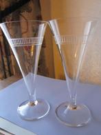 Drie mooie antieke kristal trumpet champagne flutes, Verzenden