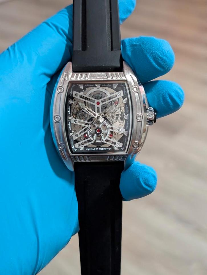 Automatisch Skeleton Herenhorloge, Sieraden, Tassen en Uiterlijk, Horloges | Heren, Overige merken, Staal, Ophalen of Verzenden