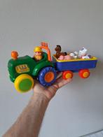 MacDonald Tractor van kunststof met aanhanger 38x13x17cm, Ophalen of Verzenden, Gebruikt, Ontdekken, Met geluid