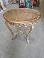 Ronde gevlochten tafel met gouden frame, Ophalen, Rond, 55 tot 75 cm, 60 cm of meer