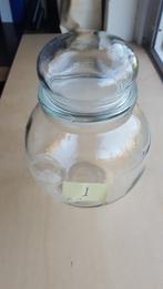 Glazen opbergpotten met dichtings rand., Ophalen of Verzenden, Gebruikt, Glas, Pot, Bus of Blik
