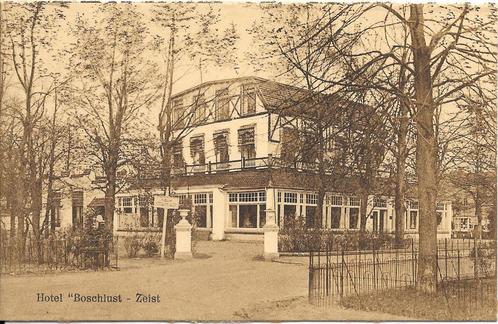 Zeist, Hotel Boschlust gezien vanaf de Parklaan, Verzamelen, Ansichtkaarten | Nederland, Ongelopen, Utrecht, 1920 tot 1940, Ophalen of Verzenden