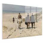 Morgenrit langs het strand - Anton Mauve | Glas 90x60 cm, Antiek en Kunst, Kunst | Schilderijen | Klassiek, Verzenden