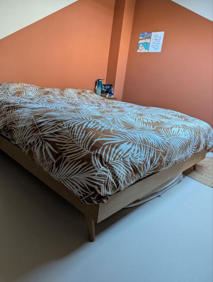 Scandinavisch houten bed La Redoute 160x200 (excl matras), Huis en Inrichting, Slaapkamer | Bedden, Zo goed als nieuw, Tweepersoons