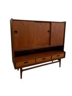 Vintage Highboard wandkast, jaren 60, Gebruikt, 100 tot 150 cm, 150 tot 200 cm, Teakhout