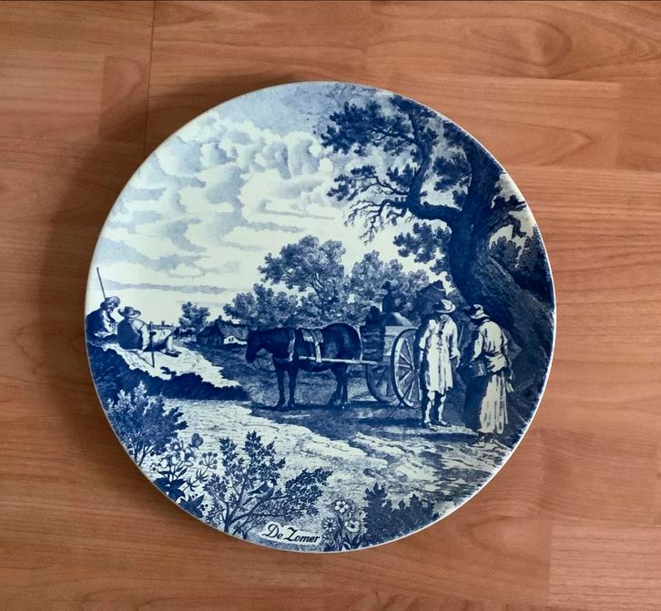Delfstblauwe Wandborden - 4 Seizoenen, Antiek en Kunst, Curiosa en Brocante, Ophalen of Verzenden