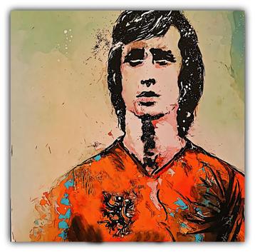 Schilderij Johan Cruijff Voetbal beschikbaar voor biedingen