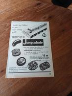 Advertentie van de Jong chocolade  Wormerveer steeds 1954, Verzamelen, Ophalen of Verzenden, Gebruikt, Overige typen