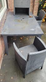 Tuinset met 4 stoelen, Tuin en Terras, Tuinsets en Loungesets, Ophalen, Gebruikt, 4 zitplaatsen, Tuinset