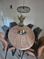 Zgan ovale eettafel, Huis en Inrichting, Tafels | Eettafels, Ophalen, Overige materialen, 100 tot 150 cm, Zo goed als nieuw