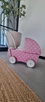 Houten poppenwagen, Kinderen en Baby's, Speelgoed | Houten speelgoed, Ophalen, Gebruikt, Duw- of Trekspeelgoed